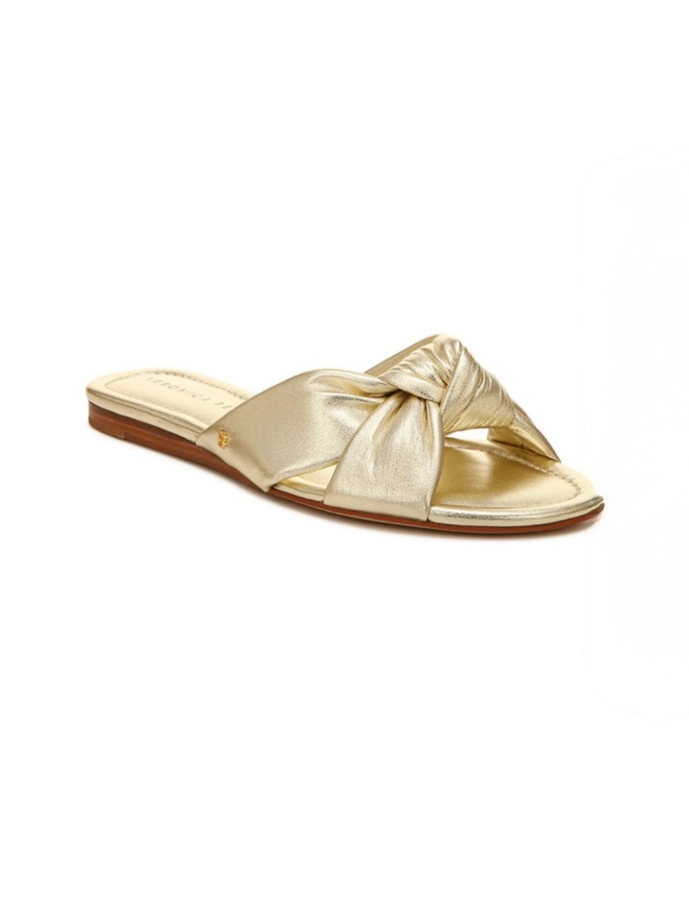 Veronica Beard Slides Salton Knot Sandal platinum size 6